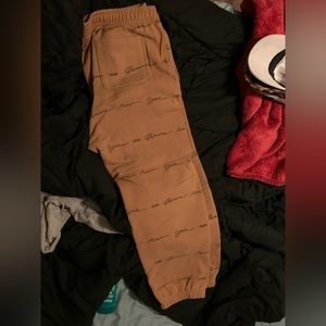 Supreme Brown Allover Embroidered Sweatpants/Joggers